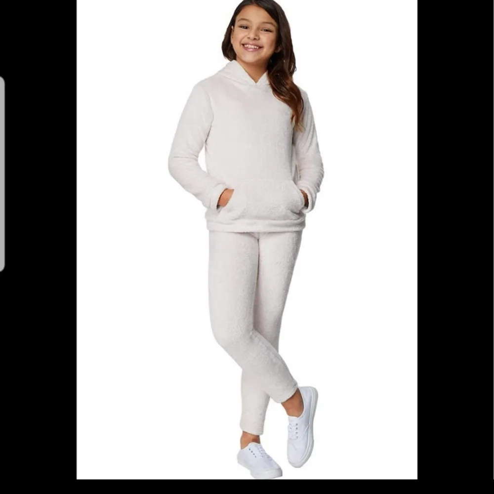 32 degrees Heat GirlsPlush Hoodie & Legging Set cream nwt